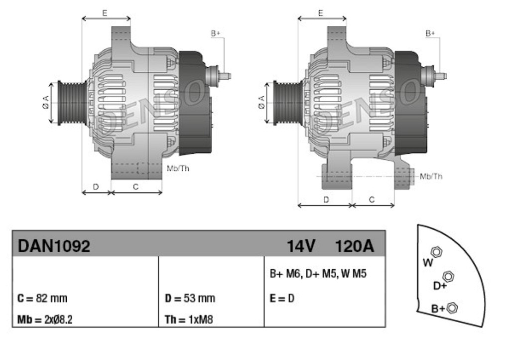 Alternator DENSO 101210-1580