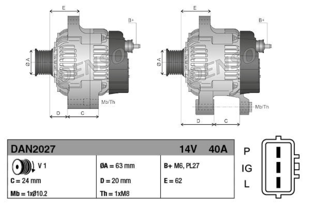 Alternator DENSO 021080-2390