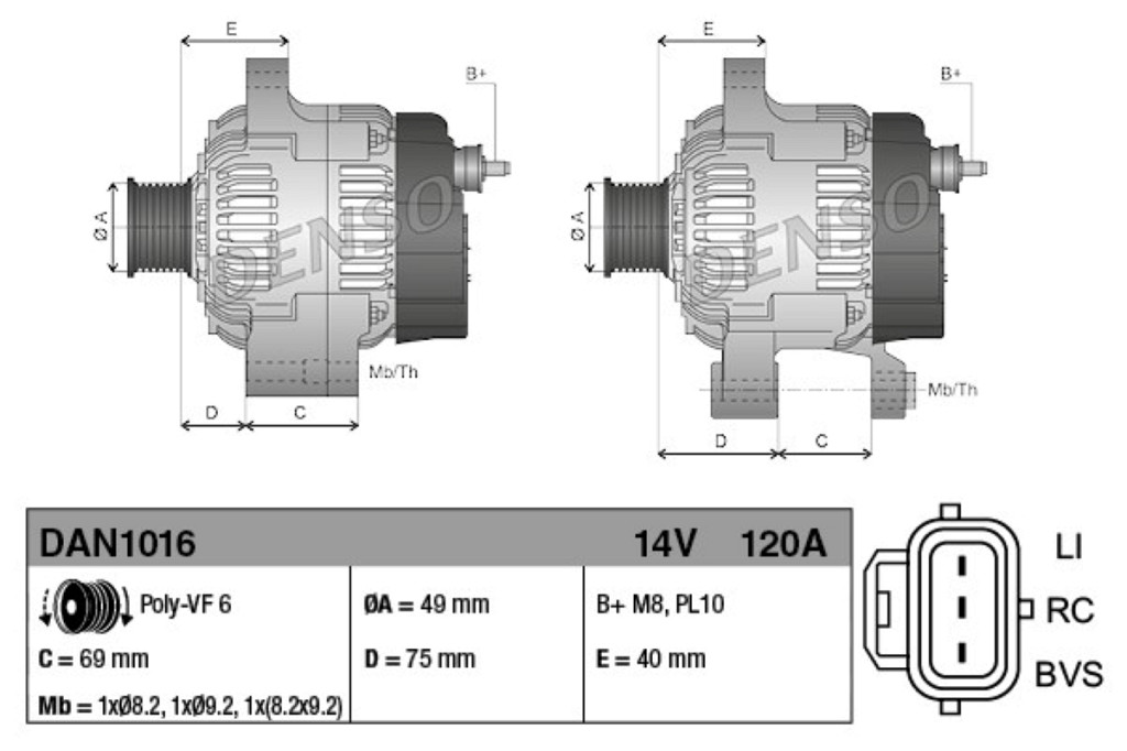 Alternator DENSO 104210-5790