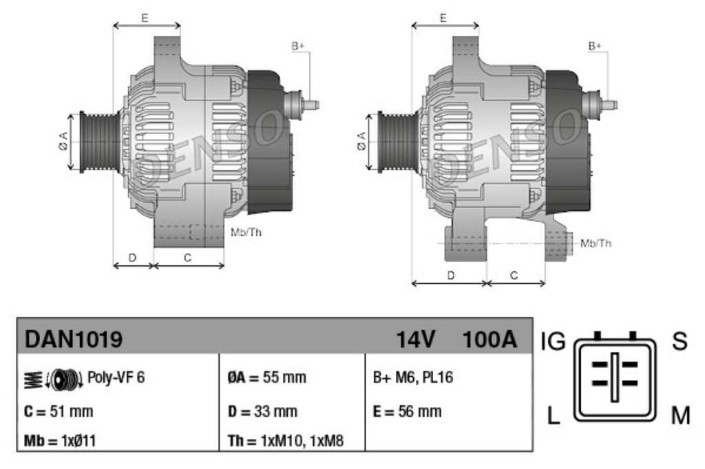 Alternator DENSO 104210-5351