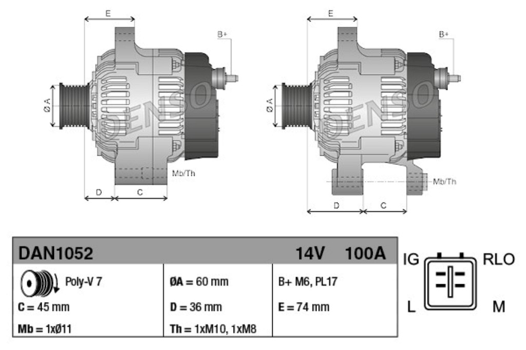 Alternator DENSO 021080-2040