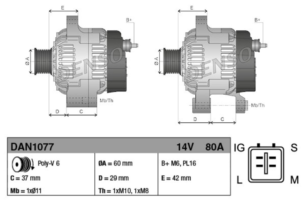 Alternator DENSO 021080-0610