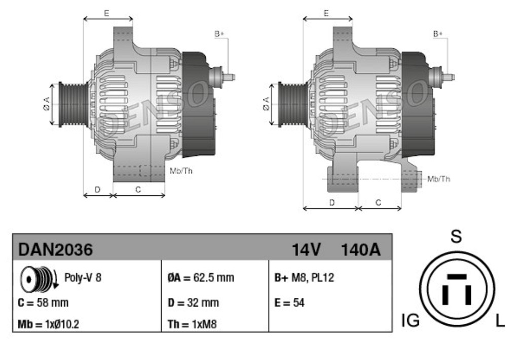 Alternator DENSO 021080-0490
