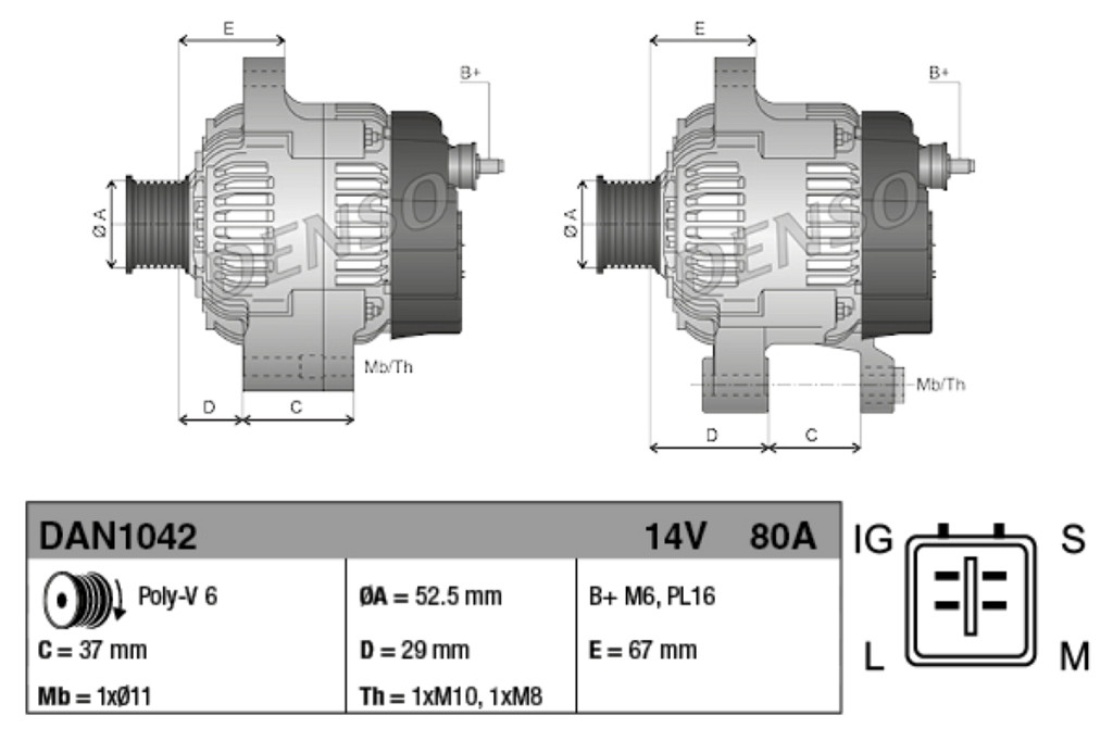 Alternator DENSO 104210-9260