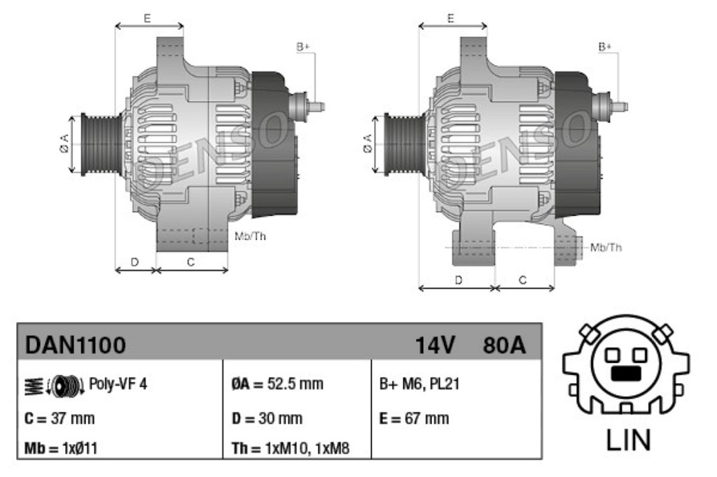 Alternator DENSO 104210-9632 