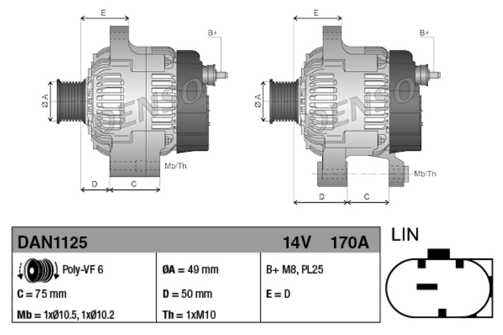 Alternator DENSO 021080-1130 