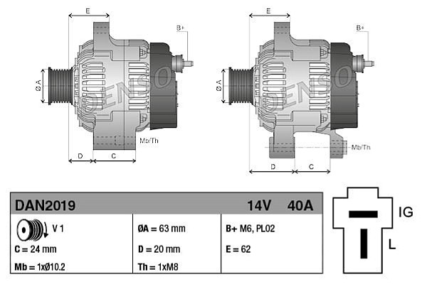 Alternator DENSO 021080-0860