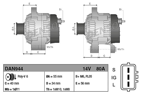 Alternator DENSO 102211-9490
