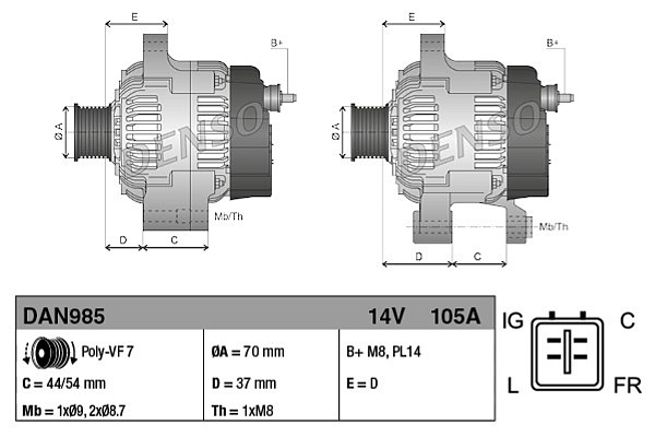 Alternator DENSO 021080-0010